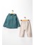 Pio Kids %100 Pamuk Keten Müslin Katlanabilir Kollu Kapüşonlu Jogger Alt 6-24 Ay Erkek Bebek Çocuk Takım 4
