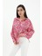 Reglan Kol Baskılı Saten Gömlek - Pembe 3