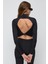 Sırt Dekolteli Polyamid Kumaştan Crop Top 5