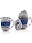 Porselen Blue Banube Filtreli Kupa Kapaklı 12CM 1