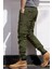 Yazlık Gabardin Haki Kargo Pantolon Erkek - Likralı, Paçası Lastikli 1