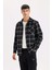 Regular Fit Polo Yaka Kareli Flanel Uzun Kollu Gömlek E2763AX24WN 3