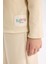 Kız Çocuk Pijama Takımı Polar Bisiklet Yaka Uzun Kollu Basic Düz Üst Uzun Alt D7745A824WN 5