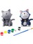 Doraemon Lucky Cat Kendi Biblonu Kendin Boya Seti - 3 Boyutlu Sevimli Biblolar + 5 Akrilik Boya ve Fırça Seti 1