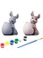 Easter Bunny Kendi Biblonu Kendin Boya Seti - 3 Boyutlu Sevimli Biblolar + 5 Akrilik Boya ve Fırça Seti 1