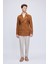 Camel Slim Fit Düz Kruvaze Yünlü Kaşe Kaban 2