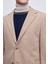Kahverengi Slim Fit Desenli Mono Yaka Klasik Ceket 4