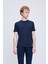 Lacivert Regular Fit Bisiklet Yaka Pamuklu Tişört 1