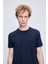 Lacivert Regular Fit Bisiklet Yaka Pamuklu Tişört 3