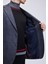 Lacivert Slim Fit Desenli Mono Yaka Klasik Ceket 5