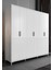 Ücretsiz Montaj - %100 MDF Zarif 6 Kapaklı Beyaz Gardırop - MDF Dolap - Elbise Dolabı 3