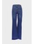 Orta Mavi Yüksek Bel Patı Fermuarlı Vintage Straight Fit Jean Pantolon C 4931-009 2