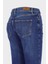 Orta Mavi Yüksek Bel Patı Fermuarlı Vintage Straight Fit Jean Pantolon C 4931-009 3