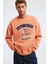 Legends Erkek Kolej Aplike Nakışlı Regular Fit Turuncu Sweatshirt 1