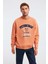 Legends Erkek Kolej Aplike Nakışlı Regular Fit Turuncu Sweatshirt 3