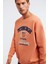 Legends Erkek Kolej Aplike Nakışlı Regular Fit Turuncu Sweatshirt 4