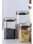 Vakum Krom Kapaklı Kare Cam Kavanoz 8x8*13 cm - 650 ml Cam Baharatlık Saklama Kabı 6 Adet 2