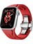 Apple Watch 44MM Uyumlu KRD-127 Metal Tokalı Silikon Kordon 1