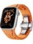 Apple Watch 44MM Uyumlu KRD-127 Metal Tokalı Silikon Kordon 1