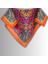 Turuncu Fular Bandana Ipeksi Twill Saten Kumaş Çok Renkli Mandala Desenli 1