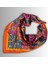 Turuncu Fular Bandana Ipeksi Twill Saten Kumaş Çok Renkli Mandala Desenli 3