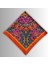 Turuncu Fular Bandana Ipeksi Twill Saten Kumaş Çok Renkli Mandala Desenli 5