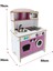 ÇG83 Pembe Ahşap Çocuk Mutfağı Pembe, Ahşap Mutfak Oyuncağı, Hediye Çocuk Halısı T1004 5
