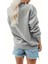 24 Kasım Öğretmenler Günü Baskılı Bisiklet Yaka Oversize Gri Sweatshirt 2