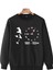 10 Kasım Atatürk Baskılı Bisiklet Yaka Oversize Siyah Beyaz Sweatshirt 1