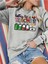 24 Kasım Öğretmenler Günü Baskılı Bisiklet Yaka Oversize Gri Sweatshirt 1