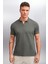 Foret Erkek %100 Pamuk Kısa Kol Regular Fit Haki Polo Yaka T-Shirt 1