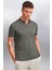 Foret Erkek %100 Pamuk Kısa Kol Regular Fit Haki Polo Yaka T-Shirt 3