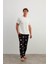 Erkek Pamuklu Kısa Kollu Uzun Pijama Takımı 1