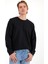 Erkek Rich Siyah Melanj Bisiklet Yaka Regular Fit 3 Iplik Sweatshirt 3