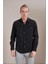 Erkek Siyah Uzun Kollu Çift Cep Slim Fit Kot Gömlek 1