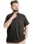 Mode Xl Büyük Beden Erkek T-Shirt Hakim Yaka Md Logo 22326 Haki 1