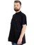 Mode Xl Büyük Beden Erkek T-Shirt Hakim Yaka Md Logo 22326 Siyah 2