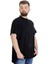 Mode Xl Büyük Beden Erkek T-Shirt Hakim Yaka Md Logo 22326 Siyah 3