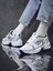 Kadın HMR053 Bağcıklı Ortopedik Spor Sneaker Ayakkabı Beyaz- Lacivert 1