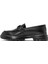 Erkek Siyah Baskılı Toka Detaylı Deri Loafer 24WFD664318 2