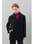 Kaşmir ve Yün Karışımlı Kruvaze Kaban Siyah K2519008_001 1