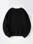 Oversize Bisiklet Yaka Basic Three Love Baskılı Sweatshirt - Siyah 2