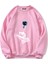 Oversize Bisiklet Yaka Basic Hang Loose Baskılı Sweatshirt - Pembe 1