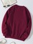 Oversize Bisiklet Yaka Basic Hang Loose Baskılı Sweatshirt - Bordo 2