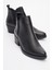 Dovena Siyah Floter Deri Lastikli Kadın Topuklu Bot 1