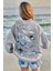 Whales Baskılı Oversize Sweatshirt 1