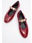 Lauras Bordo Rugan Aksesuarlı Kadın Babet Ayakkabı 2