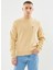 Erkek Klasik Fit Bisiklet Yaka Bej Sweatshirt 1