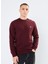 Erkek Klasik Fit Bisiklet Yaka Bordo Sweatshirt 1