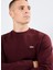 Erkek Klasik Fit Bisiklet Yaka Bordo Sweatshirt 2